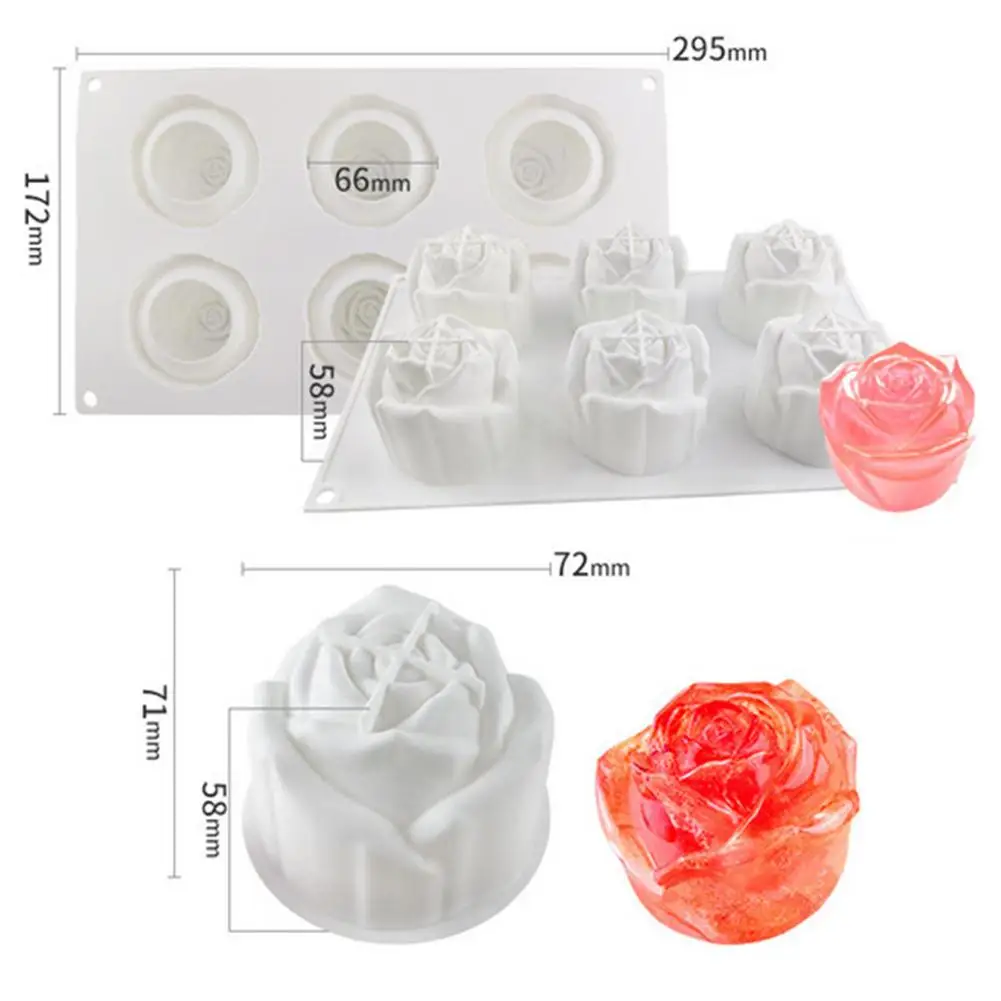 6 Cavity Rose Flowers Shaped Silicone Mold Craft Chocolate Baking Mould Cake Decorating Tools Kitchen Pastry Tool
6 Cavity Rose Flowers Shaped Silicone Mold Craft Chocolate Baking Mould Cake Decorating Tools Kitchen Pastry Tool
