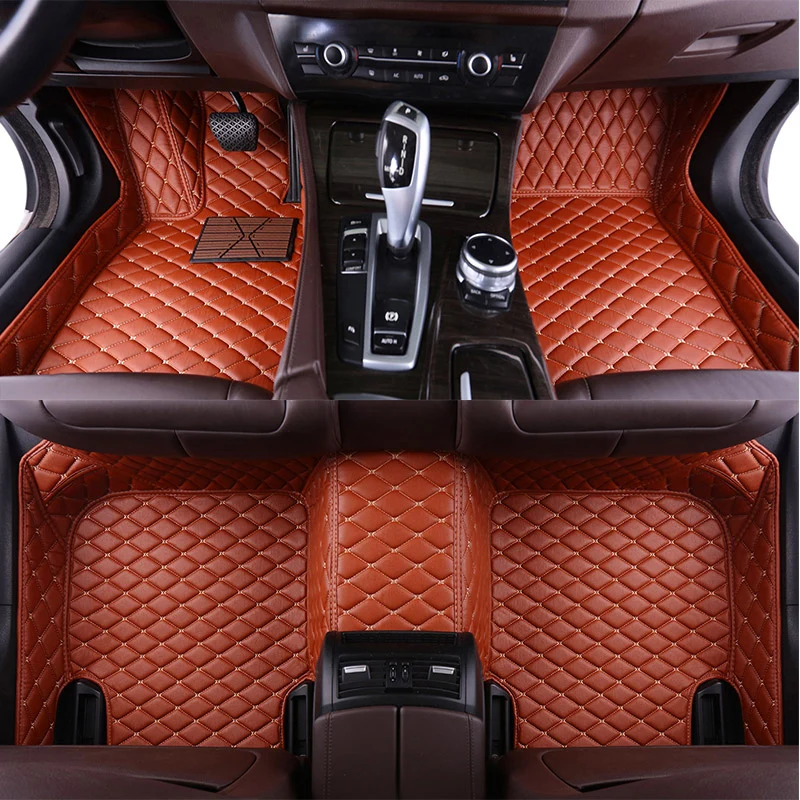 

Custom Leather Car Floor Mats For Genesis GV80 G70 Coupe G80 GV70 G90 GV90 AWD Car Carpets Covers Auto Foot Mats Styling Custom