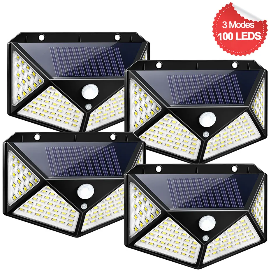 Настенный светильник на солнечной батарее с пассивным ИК датчиком движения, 100 светодиодов
Настенный светильник на солнечной батарее с пассивным ИК датчиком движения, 100 светодиодов