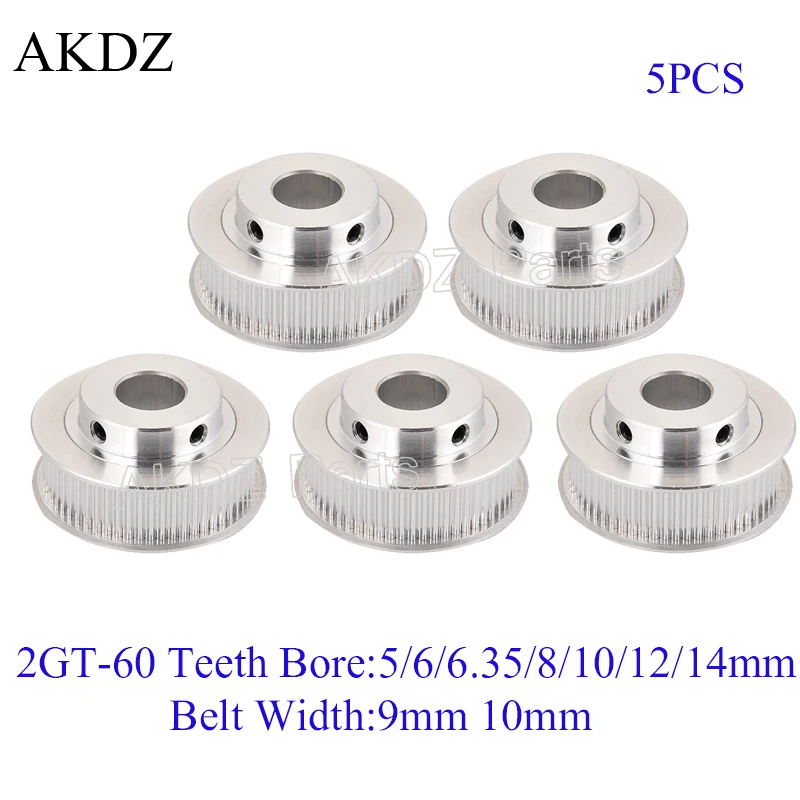 5pcs 60 Teeth 2M 2GT Timing Pulley Bore 5/6/6.35/8/10/12/14/15mm for GT2 Open Synchronous belt width 6/10mm Gear 60Teeth 60T
5pcs 60 Teeth 2M 2GT Timing Pulley Bore 5/6/6.35/8/10/12/14/15mm for GT2 Open Synchronous belt width 6/10mm Gear 60Teeth 60T