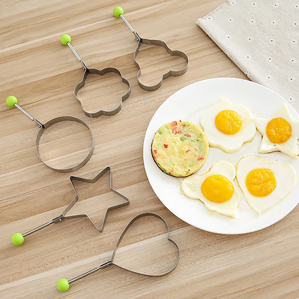 5Pcs Fried Egg Mould Stainless Steel Poached Egg Star Flower Round DIY Love Fried Egg Breakfast Creative Bento Kitchen Mold Tool
5Pcs Fried Egg Mould Stainless Steel Poached Egg Star Flower Round DIY Love Fried Egg Breakfast Creative Bento Kitchen Mold Tool