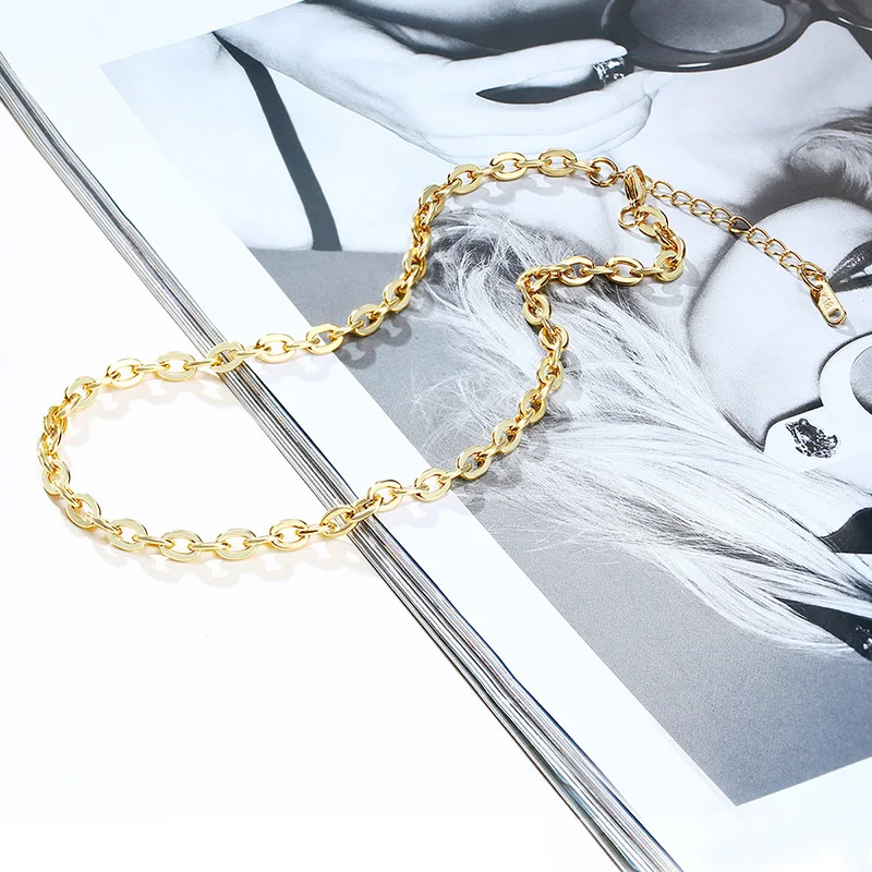 Fashion Chunky Chain Necklace Rectangle Paper Link Choker Necklace Stainless Steel Silver Color Women Girls Layered
Fashion Chunky Chain Necklace Rectangle Paper Link Choker Necklace Stainless Steel Silver Color Women Girls Layered