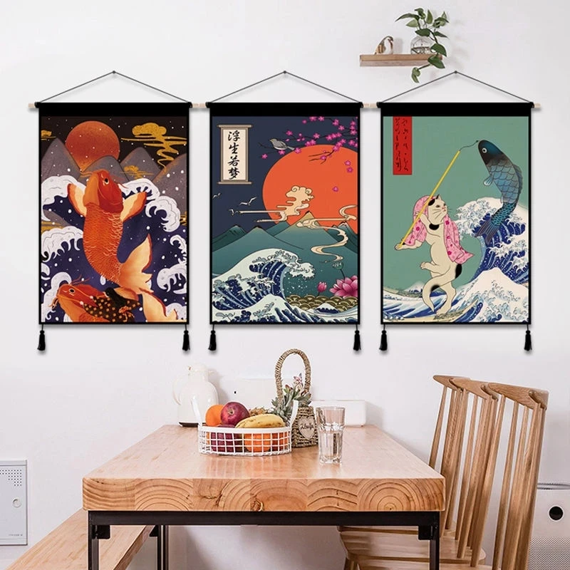 Японский Ukiyoe холст картины настенные художественные плакаты суши Ресторан Декор комнаты эстетическое дерево висит прокрутки живопись гоб...
Японский Ukiyoe холст картины настенные художественные плакаты суши Ресторан Декор комнаты эстетическое дерево висит прокрутки живопись гоб...