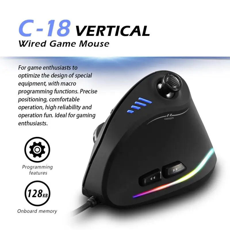 C-18 11 Buttons 10000DPI Adjustable Vertical Mouse RGB Optical Ergonomic Gaming ZELOTES USB Wired Mice For Computer Laptop 
C-18 11 Buttons 10000DPI Adjustable Vertical Mouse RGB Optical Ergonomic Gaming ZELOTES USB Wired Mice For Computer Laptop