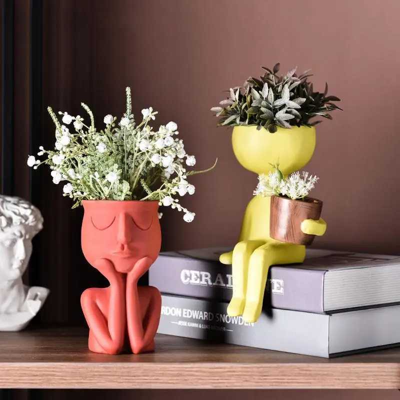Ceramic Flower Pot Color Character Sitting Posture Sculpture Vase Desktop Flower Arrangement Container Couple Gift Ornaments
Ceramic Flower Pot Color Character Sitting Posture Sculpture Vase Desktop Flower Arrangement Container Couple Gift Ornaments