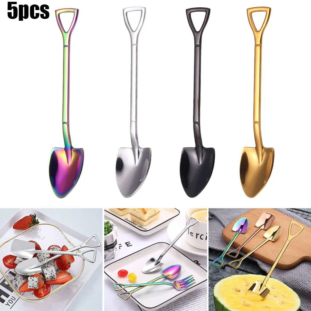5x Stainless Steel Spoon Comfortable Versatile Shovel Shape Coffee Ice Cream Watermelon Handle Spoon Outdoor Tableware
5x Stainless Steel Spoon Comfortable Versatile Shovel Shape Coffee Ice Cream Watermelon Handle Spoon Outdoor Tableware
