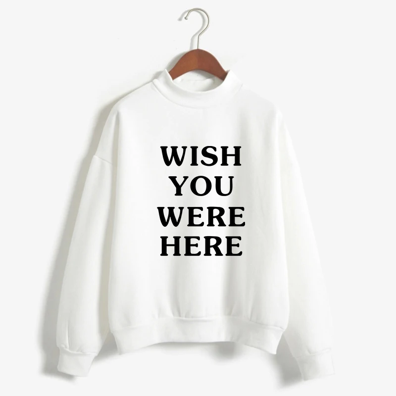 Autumn Winter Fleece Turtleneck Hoodies Sweatshirts Women Harajuku Funny WISH YOU WERE HERE Letter Printed Tops Casual Clothing
Autumn Winter Fleece Turtleneck Hoodies Sweatshirts Women Harajuku Funny WISH YOU WERE HERE Letter Printed Tops Casual Clothing