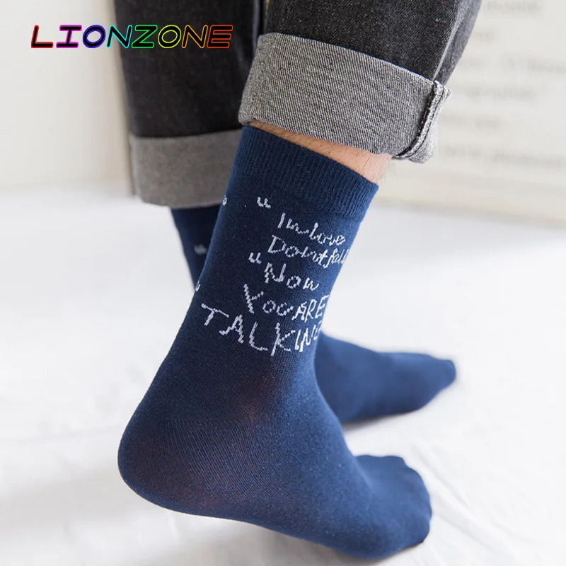 LIONZONE брендовые качественные Whtie хлопковые мужские носки с английскими