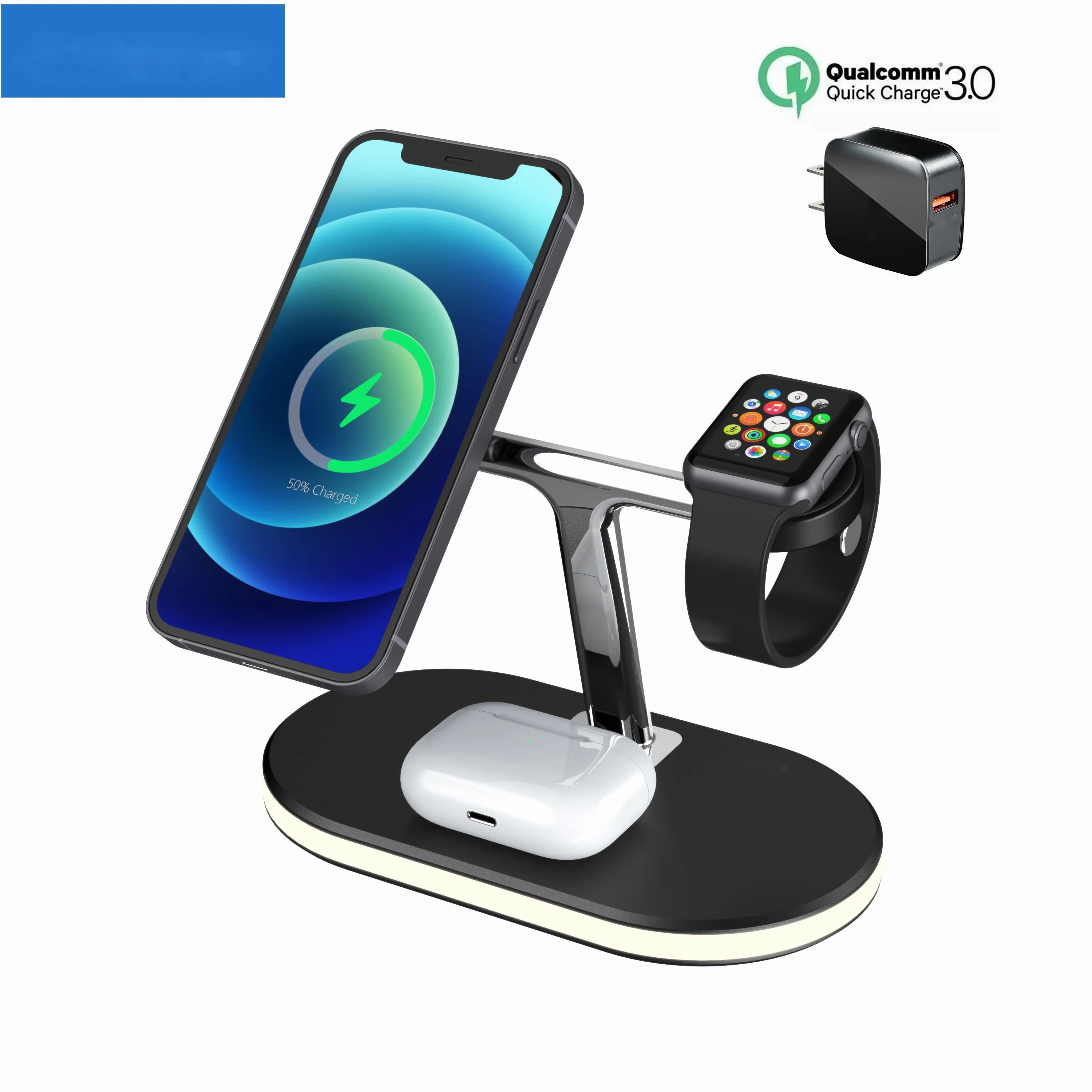 fast charging station 3-in-1, 15W magnetic wireless charger for iPhone 12, 12pro max, apple watch 5, 4, 3, airplads Pro
fast charging station 3-in-1, 15W magnetic wireless charger for iPhone 12, 12pro max, apple watch 5, 4, 3, airplads Pro