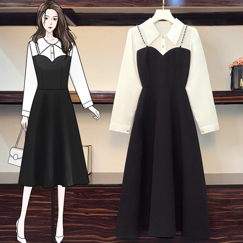Black Stitch Long Sleeved Shirts Plus Large Size Oversize Korean Fashion Kawaii Women'S Elegant Dresses Autumn 2021 Clothing
Black Stitch Long Sleeved Shirts Plus Large Size Oversize Korean Fashion Kawaii Women'S Elegant Dresses Autumn 2021 Clothing
