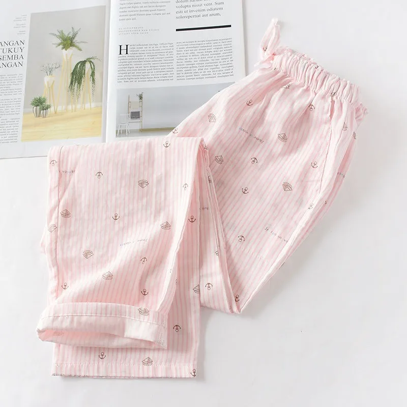 Spring Summer Couples Home Pants Women Cotton Double Gauze Thin Sleepwear Pants Plaid Lattice Stripe Casual Printing Pyjamas
Spring Summer Couples Home Pants Women Cotton Double Gauze Thin Sleepwear Pants Plaid Lattice Stripe Casual Printing Pyjamas