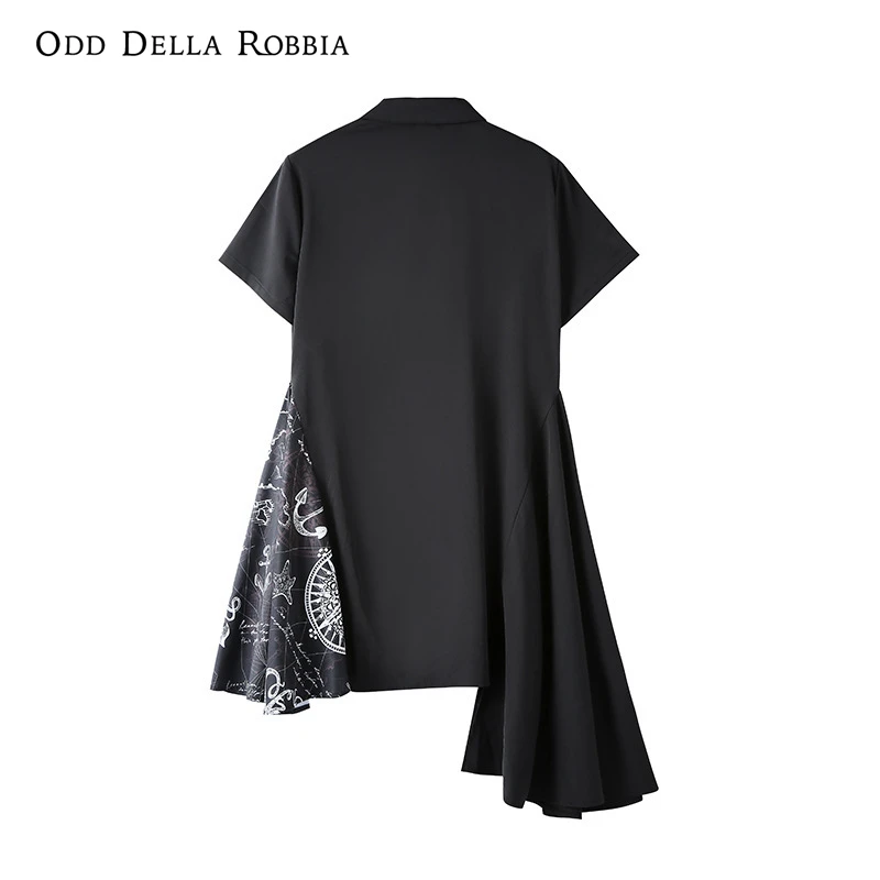 OddDellaRobbia Summer Women New Short Sleeve Irregular Unilateral Button Splicing Shirt Skirt Printed Knee-Length Dress 1409
OddDellaRobbia Summer Women New Short Sleeve Irregular Unilateral Button Splicing Shirt Skirt Printed Knee-Length Dress 1409