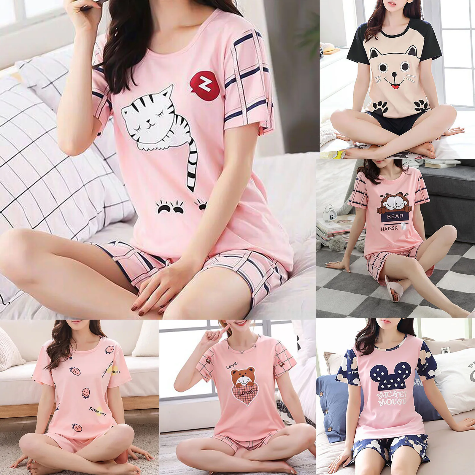 Women Sleepwear Sets Winter Cute Cartoon Cat Print Pajama Set Two-pieces Long Sleeve Pajamas Girls Soft Round Neck Casual Wear
Women Sleepwear Sets Winter Cute Cartoon Cat Print Pajama Set Two-pieces Long Sleeve Pajamas Girls Soft Round Neck Casual Wear