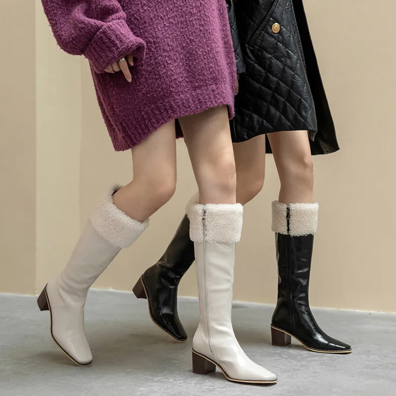 Asumer 2021 Hot Sale Winter Boots Women Genuine Leather High Heel Casual Shoes Square Toe Fashion Cool Knee High Boots Women
Asumer 2021 Hot Sale Winter Boots Women Genuine Leather High Heel Casual Shoes Square Toe Fashion Cool Knee High Boots Women