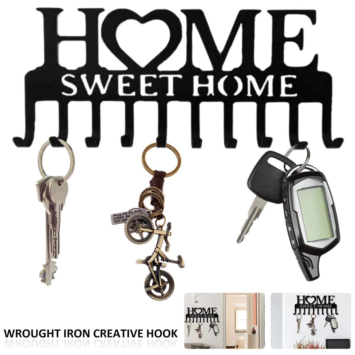 Sweet Home Metal Wall-mounted Clothes Rack Coat Rack Key Holder Kitchen Organizer Bathroom Rangement Hooks Hangers Storage
Sweet Home Metal Wall-mounted Clothes Rack Coat Rack Key Holder Kitchen Organizer Bathroom Rangement Hooks Hangers Storage