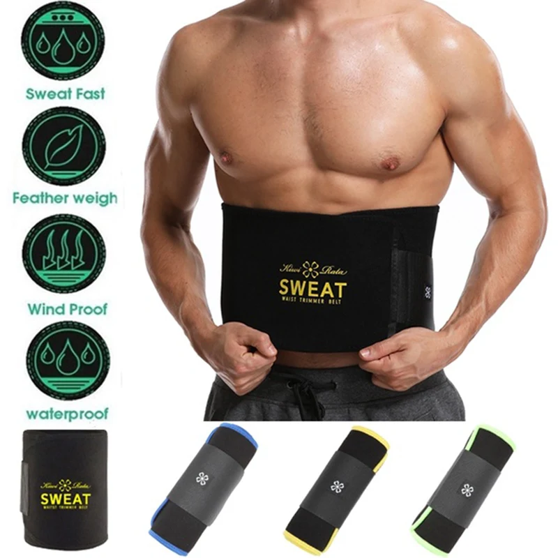 Men Waist Trimmer Weight Loss Wrap Sweat Sauna Slim Belt for and Women Neoprene Belly Fat Slimming Stomach Back Support Band | Мужская