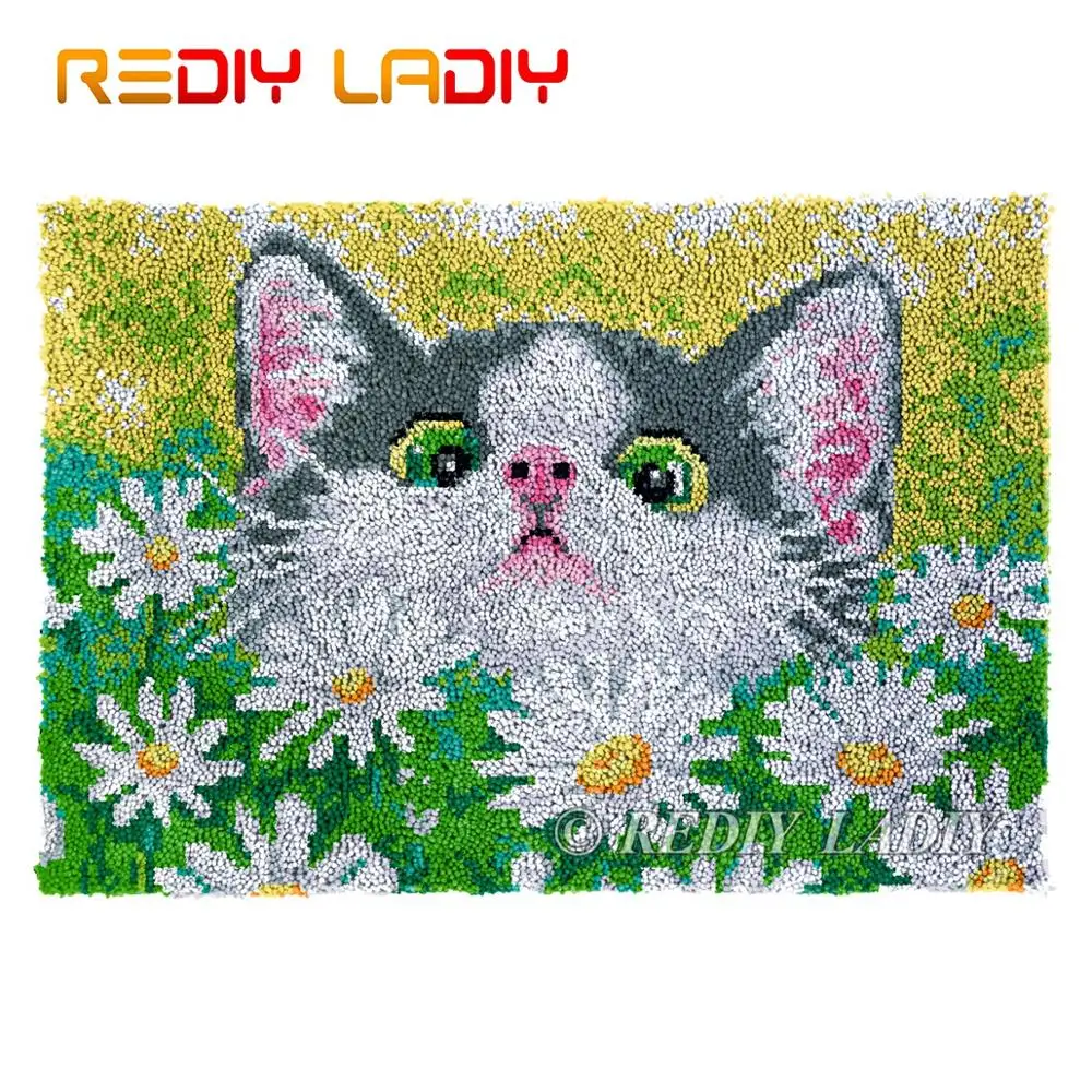 Latch Hook Rug Chunky Yarn Tapestry Kits DIY Carpet Rug Kitten in Daisies Knitted Mat Crocheting Cushion Arts & Crafts 85*58cm
Latch Hook Rug Chunky Yarn Tapestry Kits DIY Carpet Rug Kitten in Daisies Knitted Mat Crocheting Cushion Arts & Crafts 85*58cm