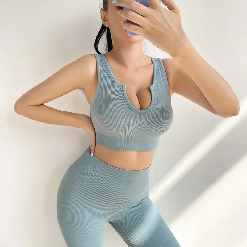 U Collar Seamless Sport Set Women Feamle 2pcs Crop Top Bra High Waist Leggings Yoga Sportsuit Workout Outfit Fitness Gym Clothes
U Collar Seamless Sport Set Women Feamle 2pcs Crop Top Bra High Waist Leggings Yoga Sportsuit Workout Outfit Fitness Gym Clothes