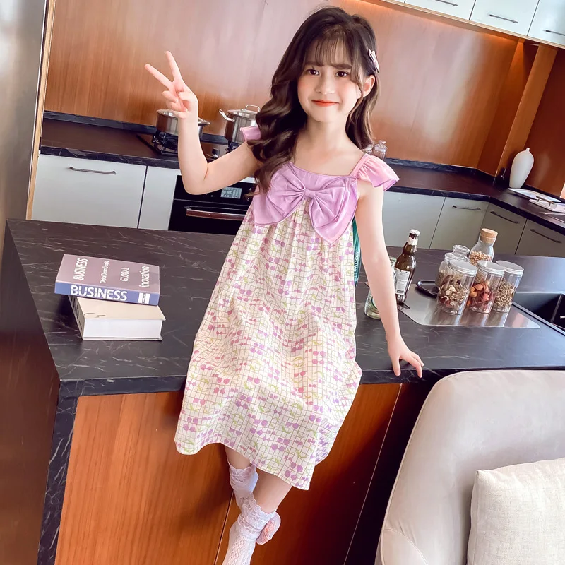 Summer New Children's Grape Sling Skirt Girl's Sleeping Dress Air Conditioning Pajamas Child Toddle Sleeping Home Wear 01037
Summer New Children's Grape Sling Skirt Girl's Sleeping Dress Air Conditioning Pajamas Child Toddle Sleeping Home Wear 01037
