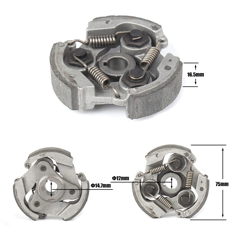 75mmx12mm Aluminium 3 Shoe Spring Clutch Pad For 2-stroke 47cc 49cc Pocket Bike Minibike Scooter Mini Quad
75mmx12mm Aluminium 3 Shoe Spring Clutch Pad For 2-stroke 47cc 49cc Pocket Bike Minibike Scooter Mini Quad