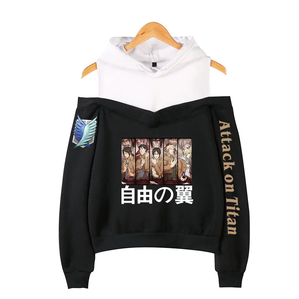 Japan Anime Attack on Titan Hoodies Sweatshirts Women Harajuku Sexy Off Shoulder Pullover Hooded Jacket Female Tracksuit Cosplay
Japan Anime Attack on Titan Hoodies Sweatshirts Women Harajuku Sexy Off Shoulder Pullover Hooded Jacket Female Tracksuit Cosplay