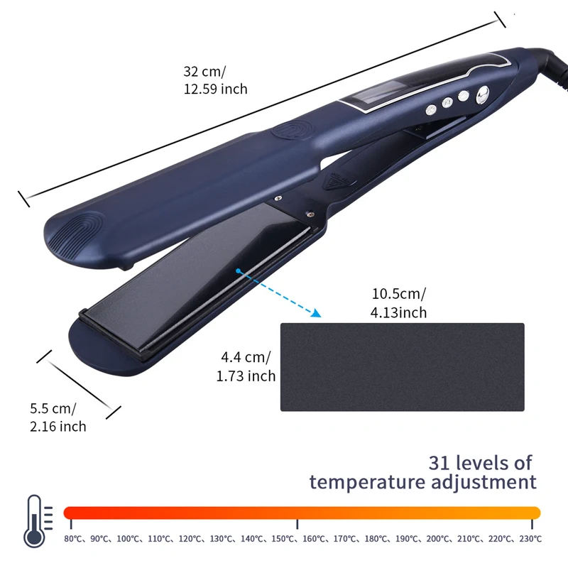 CkeyiN Hair Straightener Flat Iron Vibrating Ceramic 44MM Wide Plate Digital LCD Display Fast Heating Straightening Styling Tool
CkeyiN Hair Straightener Flat Iron Vibrating Ceramic 44MM Wide Plate Digital LCD Display Fast Heating Straightening Styling Tool