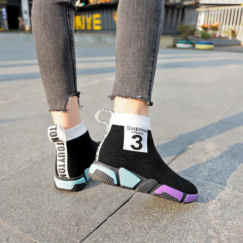 2021 spring and autumn new color socks shoes women's high shoes fashion sports shoes women's shoes
2021 spring and autumn new color socks shoes women's high shoes fashion sports shoes women's shoes