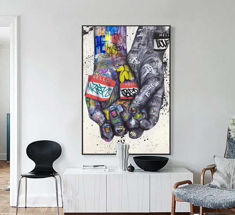 Street Graffiti Art Canvas Painting Lover Hands Art Wall Posters and Prints Inspiration Artwork Picture for Living Room Decor
Street Graffiti Art Canvas Painting Lover Hands Art Wall Posters and Prints Inspiration Artwork Picture for Living Room Decor