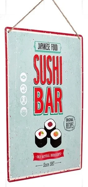Retro tin paintings Tin Metal Signs Sushi Bar Foodie Food and Restaurant Modern Retro Style Wall Decorations
Retro tin paintings Tin Metal Signs Sushi Bar Foodie Food and Restaurant Modern Retro Style Wall Decorations