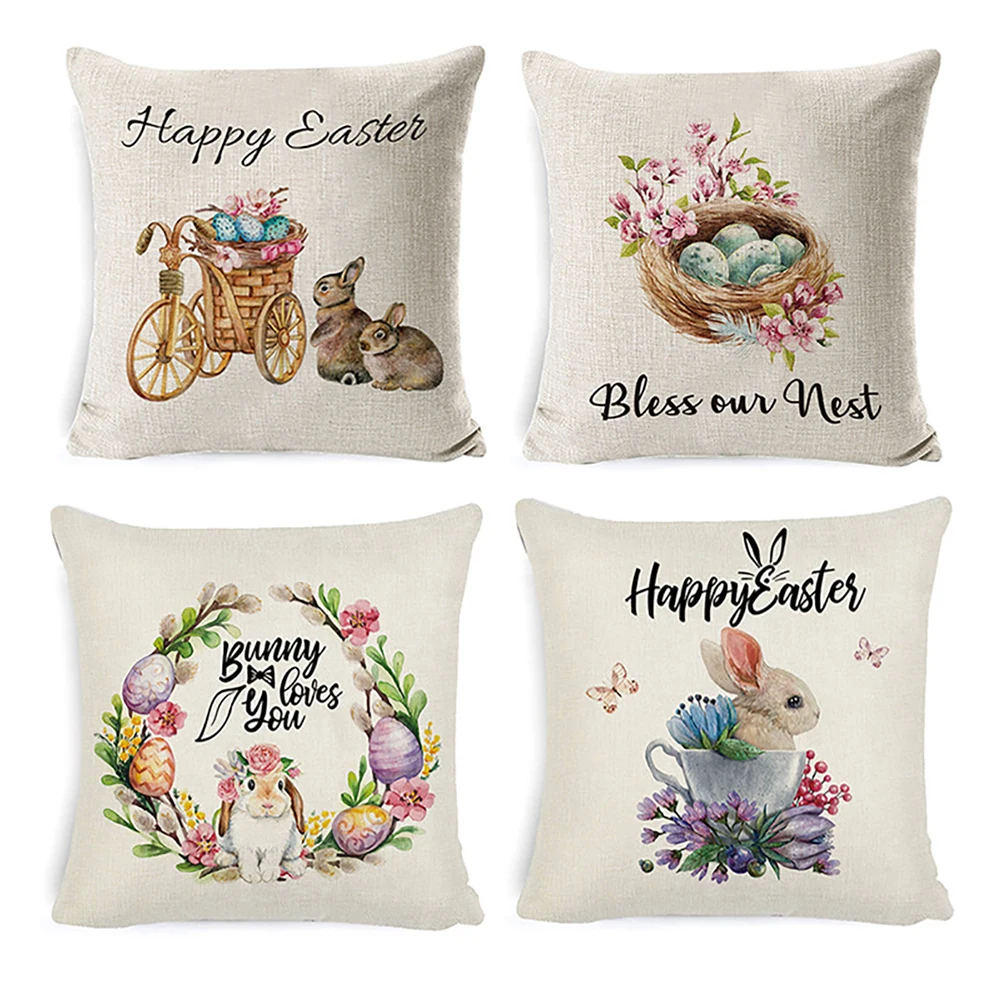Easter Pillow Covers Cartoon Bunny Printed Cushion Cover Linen Sofa Office Car Throw Pillow Case Easter Party Home Decor 45X45Cm
Easter Pillow Covers Cartoon Bunny Printed Cushion Cover Linen Sofa Office Car Throw Pillow Case Easter Party Home Decor 45X45Cm