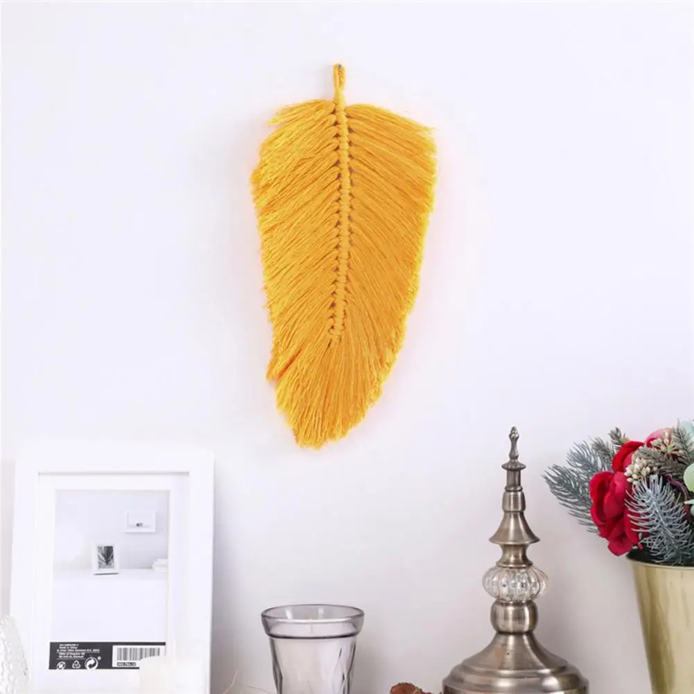High Qualilty Macrame Wall Hanging Feather Boho Chic Woven Leaf Cotton Ornaments Tapestry Nordic Style for Kids Room
High Qualilty Macrame Wall Hanging Feather Boho Chic Woven Leaf Cotton Ornaments Tapestry Nordic Style for Kids Room