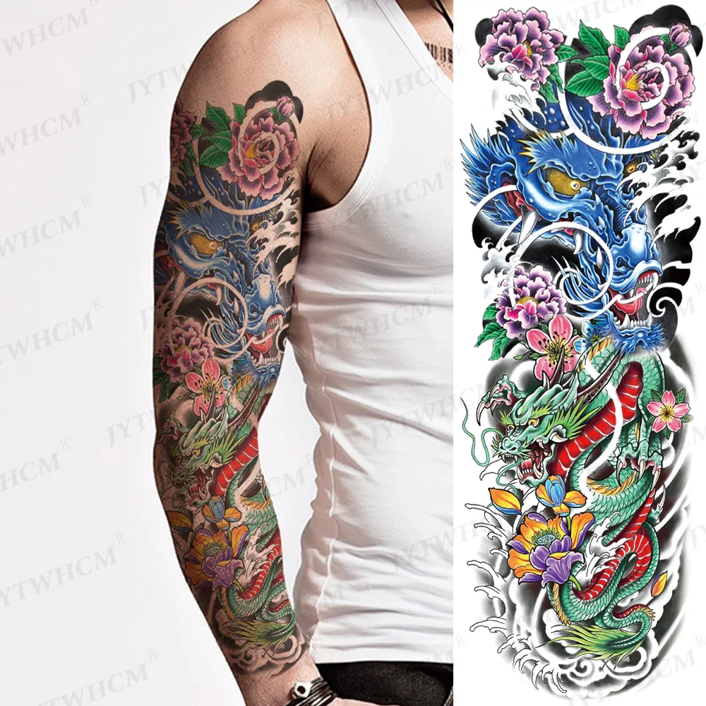 Full Arm Tattoo Sticker Large Day of the Dead Japanese Temporary Tattoos Old School Dragon Men Lion Body Art Phoenix Tattoo Girl
Full Arm Tattoo Sticker Large Day of the Dead Japanese Temporary Tattoos Old School Dragon Men Lion Body Art Phoenix Tattoo Girl