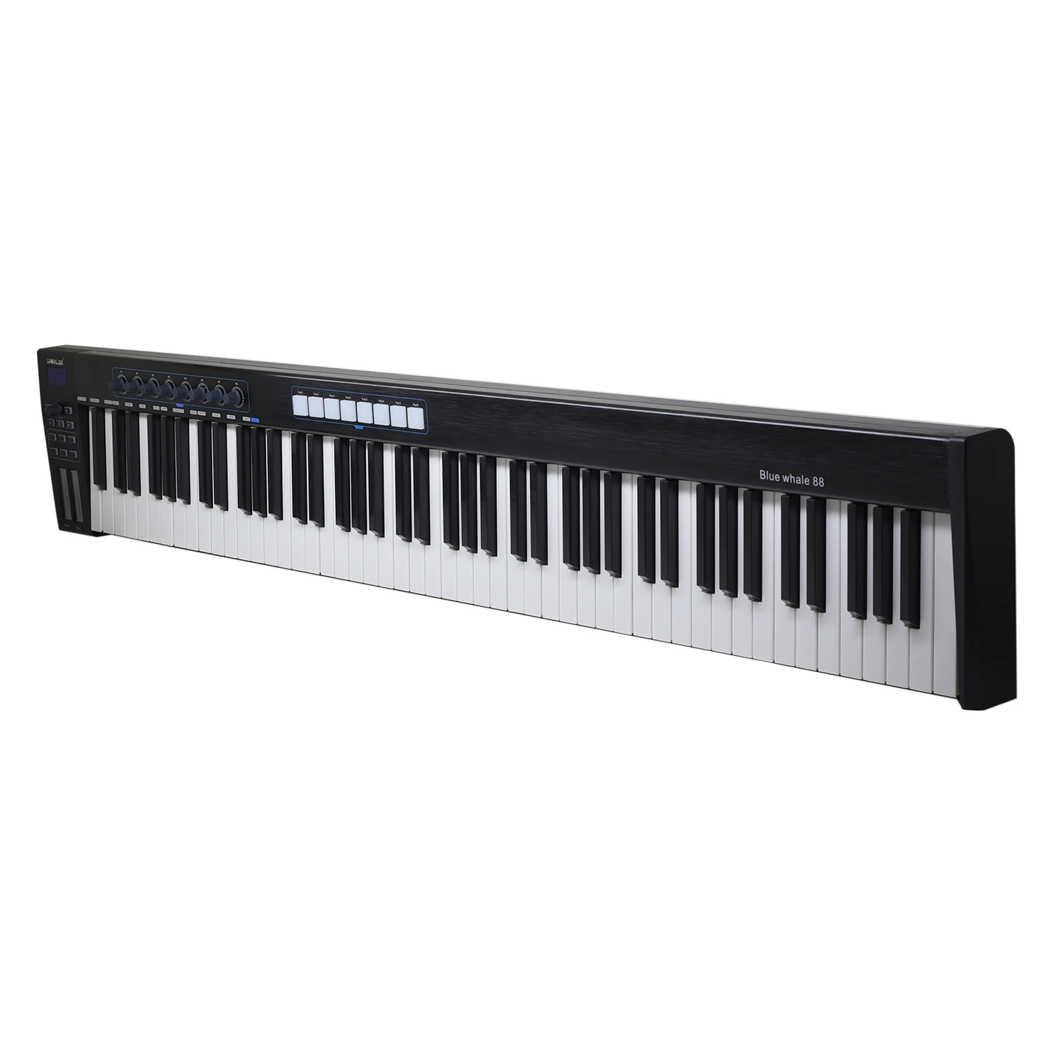 Blue whale 88 Portable USB Keyboard MIDI Controller 88 Semi-weighted Keys 8 RGB Backlit Trigger Pads LED Display with USB Cable
Blue whale 88 Portable USB Keyboard MIDI Controller 88 Semi-weighted Keys 8 RGB Backlit Trigger Pads LED Display with USB Cable