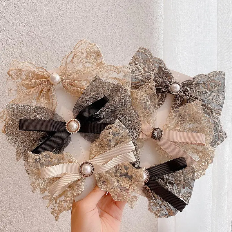 Handmade Pearl Crystal Bowknot Hair Clips Shiny Lace Bow Hair Accessories Fashion Full Rhinestone Hairpins Headdress Barrettes
Handmade Pearl Crystal Bowknot Hair Clips Shiny Lace Bow Hair Accessories Fashion Full Rhinestone Hairpins Headdress Barrettes