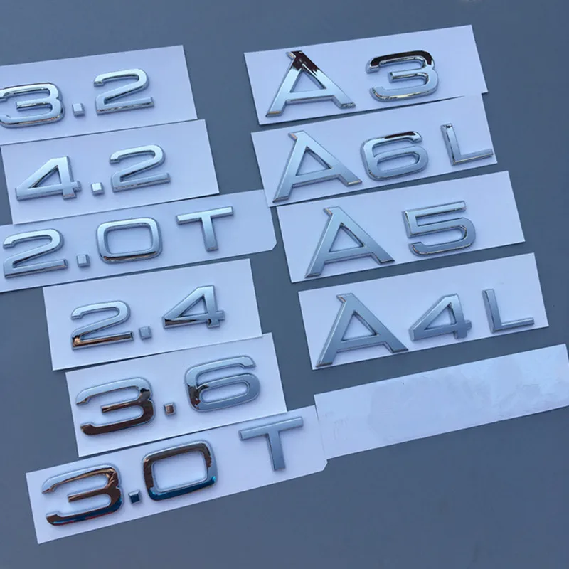 A1 A3 A4 A5 A6 A7 A8 A4L A6L A8L Q3 Q5 Q7 1 8 т 2 0 4 3 T Автомобильная эмблема задний наклейка для Audi