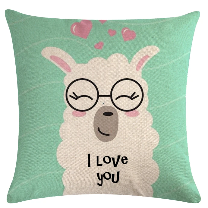 Alpaca Hugging Pillowcase Cute Grass Mud Horse Cushion Cover Sofa Bed Home Decoration Pillow Case 45x45 | Дом и сад