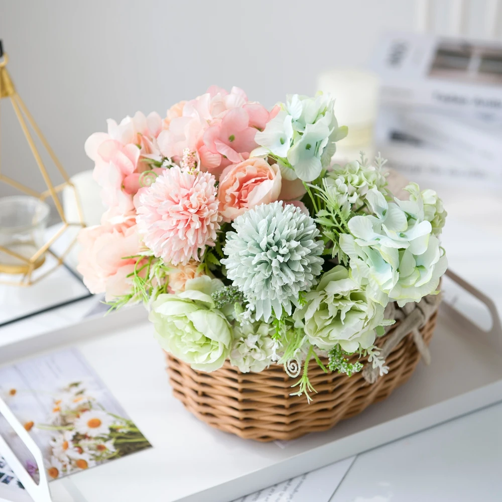 5 Bouquet Bridal Artificial Flowers Peony Hydrangea Home Decor Wedding Accessories New Year Christmas Crafts Autumn Fake Plants
5 Bouquet Bridal Artificial Flowers Peony Hydrangea Home Decor Wedding Accessories New Year Christmas Crafts Autumn Fake Plants