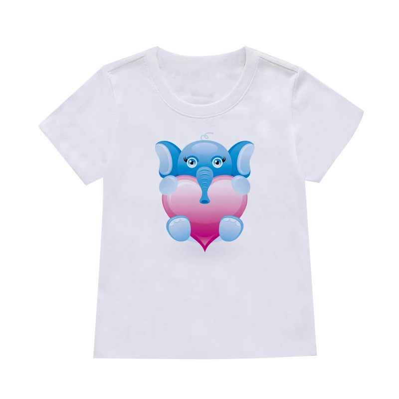 White Short-Sleeved T-Shirt Children Fun Cartoon Animals Heart-Shaped Print T-Shirt Boys And Girls Shirt Top Summer Leisure Top
White Short-Sleeved T-Shirt Children Fun Cartoon Animals Heart-Shaped Print T-Shirt Boys And Girls Shirt Top Summer Leisure Top