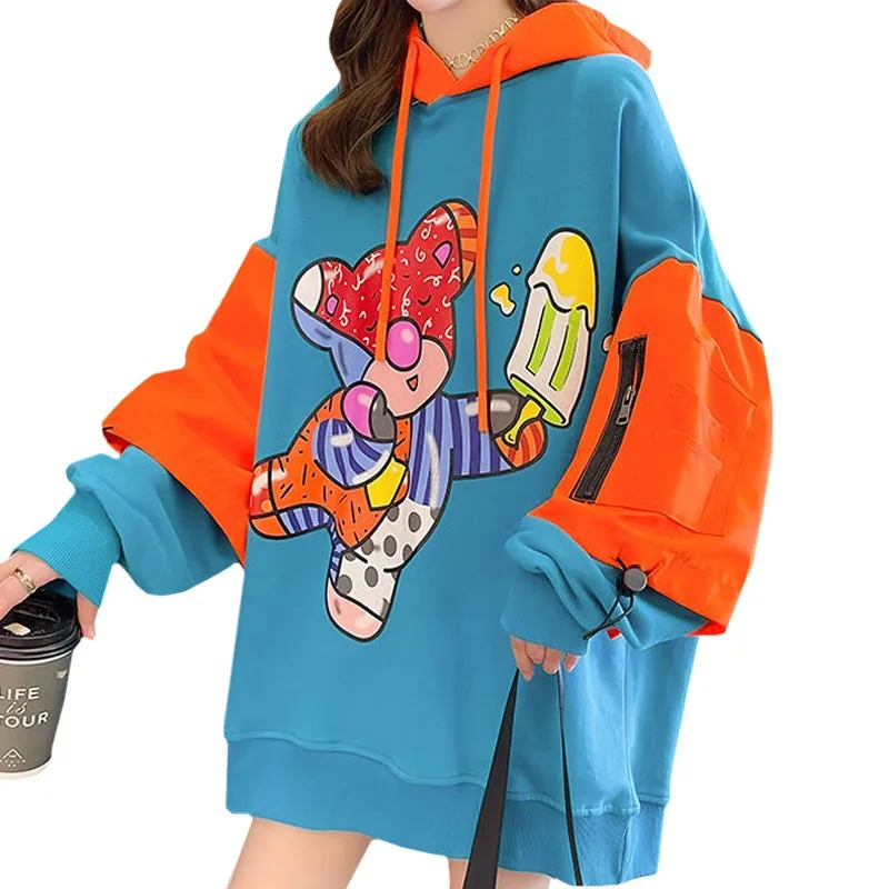Long-sleeved Thin Spring Autumn Casual Women Hoodie Female Sweatshirt Print Cartoon Eat Ice Cream Rainbow Bear Girl Pullover
Long-sleeved Thin Spring Autumn Casual Women Hoodie Female Sweatshirt Print Cartoon Eat Ice Cream Rainbow Bear Girl Pullover