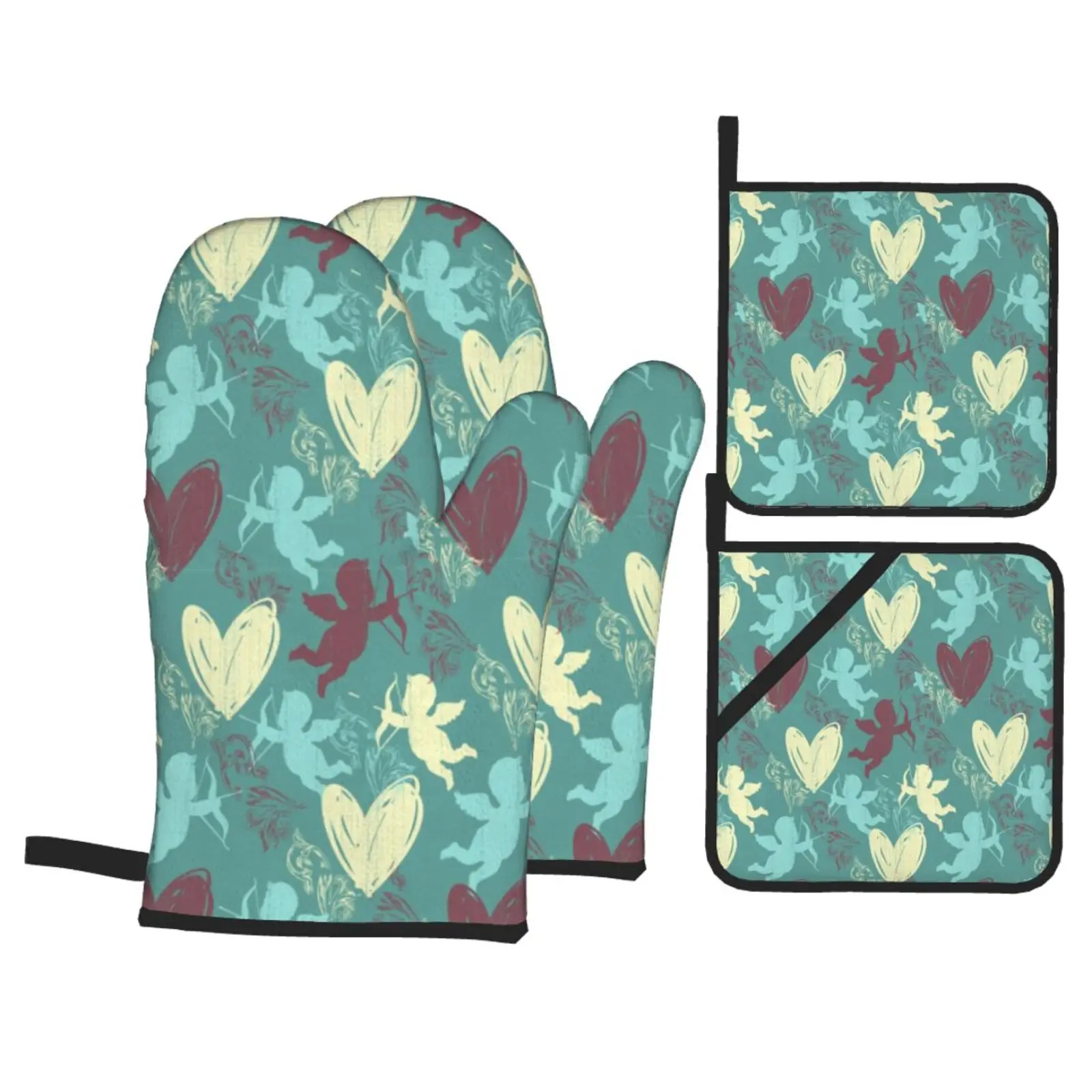 Kitchen Gloves for Oven Mitt Glove Original 4-piece Set Hand Mitts Heat Resistant Gloves Kitchen Gadget Sets Potholders Mittens
Kitchen Gloves for Oven Mitt Glove Original 4-piece Set Hand Mitts Heat Resistant Gloves Kitchen Gadget Sets Potholders Mittens