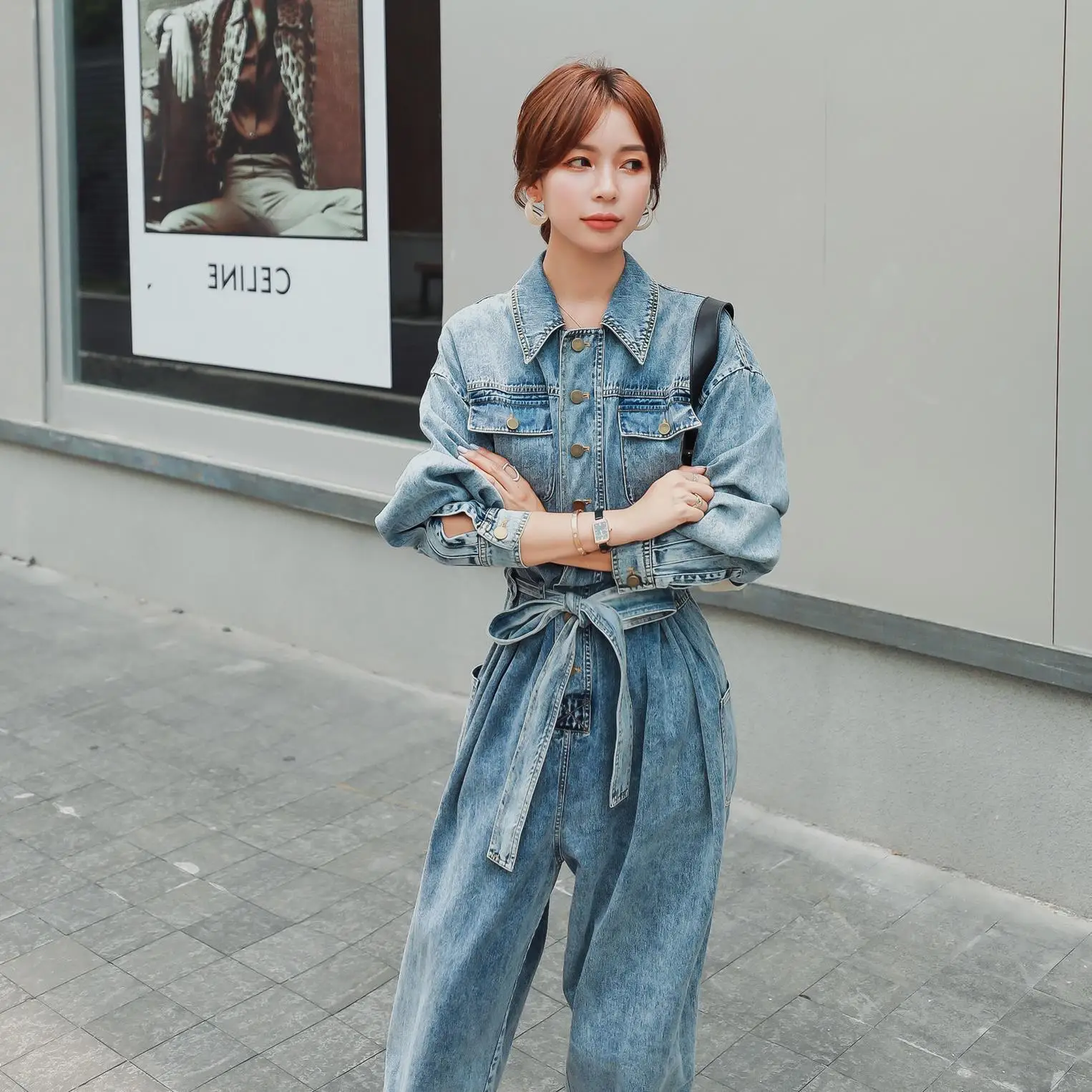 Early Autumn Cowboy One-piece Trousers New Style High-waisted Slimming Fashion Western Style Jumpsuits Set a Generation of Fat W
Early Autumn Cowboy One-piece Trousers New Style High-waisted Slimming Fashion Western Style Jumpsuits Set a Generation of Fat W