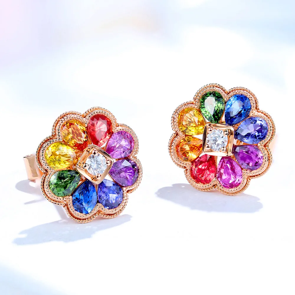 Rainbow Flower Multicolor Crystal Zircon Diamond Gemstones Stud Earrings for Women Rose Gold Color Fine Jewelry Chic Accessories
Rainbow Flower Multicolor Crystal Zircon Diamond Gemstones Stud Earrings for Women Rose Gold Color Fine Jewelry Chic Accessories