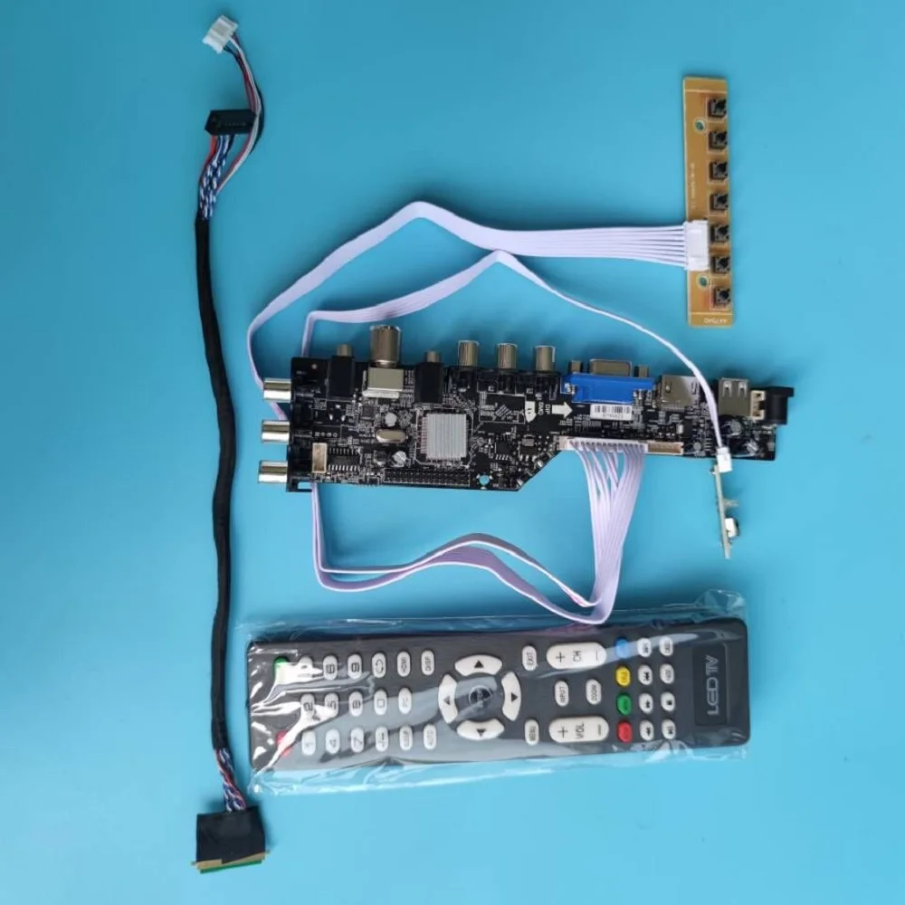 

Kit for LTN156AT09 LED Digital Signal DVB-T2 DVB-T USB AV TV Controller board 15.6" 40pin LVDS 1366X768 HDMI-compatible VGA