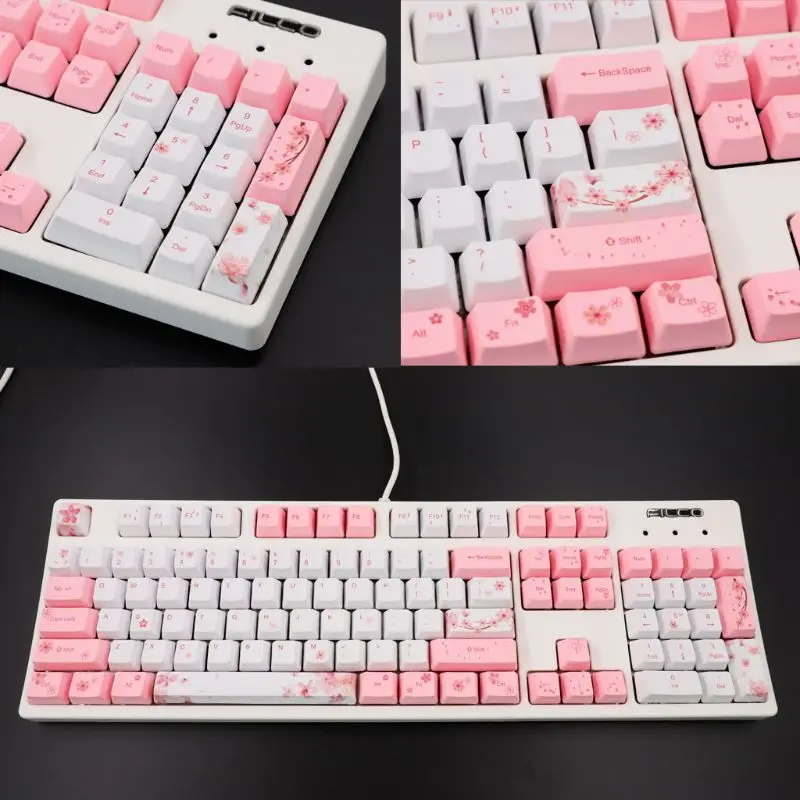 104+9 Keys OEM PBT Keycaps Full Set Mechanical Keyboard Keycaps PBT Dye-Sublimation Cherry Blossom Keycaps
104+9 Keys OEM PBT Keycaps Full Set Mechanical Keyboard Keycaps PBT Dye-Sublimation Cherry Blossom Keycaps