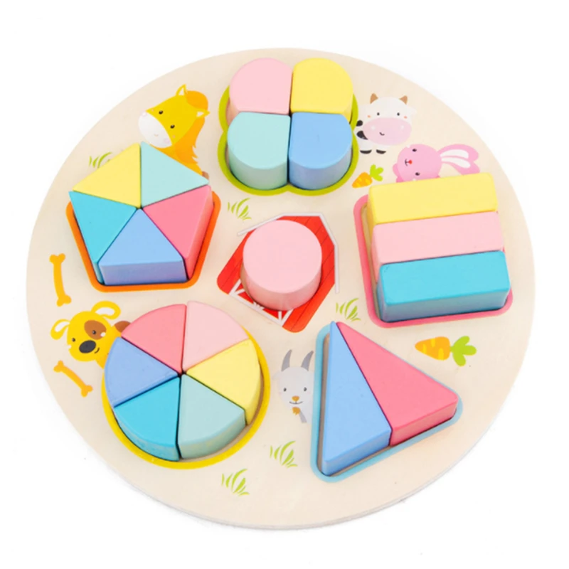 Children's Wooden Division Shape Learning Board Toys Early Education Math Toys Fractions 3D Puzzle Board Matching Shape Toys
Children's Wooden Division Shape Learning Board Toys Early Education Math Toys Fractions 3D Puzzle Board Matching Shape Toys