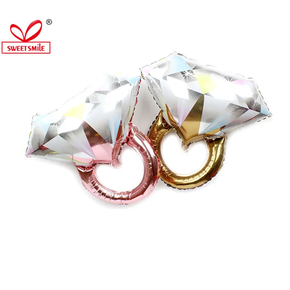 Фото Розовое золото бриллиантовое кольцо фольги шары Дети гелиевый - купить