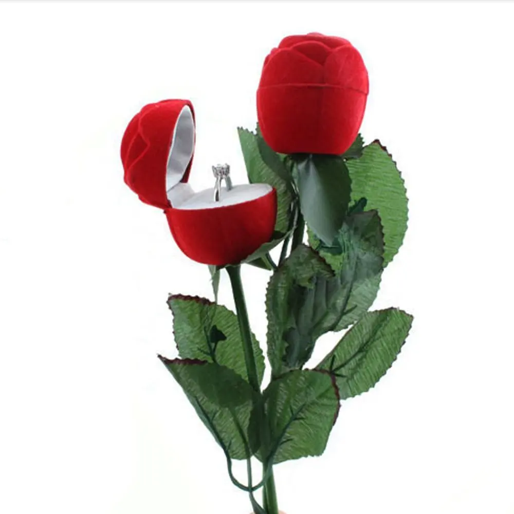 1 Pc Romantic Rose Flower with Rod Ring Box Velvet Creative Gift Box Jewelry Packaging Display Case Wedding Engagement Valentine
1 Pc Romantic Rose Flower with Rod Ring Box Velvet Creative Gift Box Jewelry Packaging Display Case Wedding Engagement Valentine