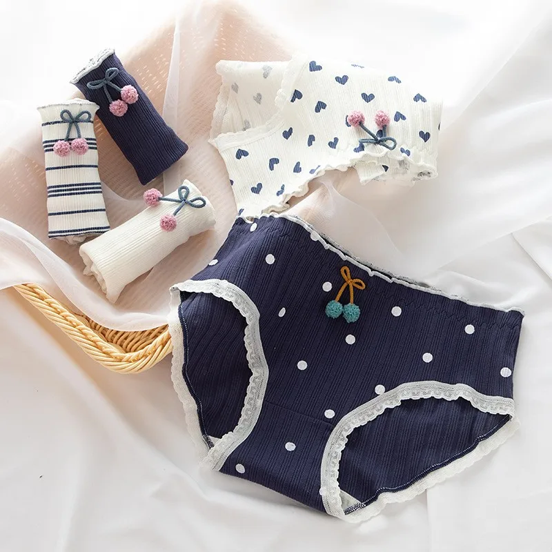 5 Pcs/Lot Mid Waist Women Girls Cotton Briefs Weekly Panty Pack of Panties Underpants Pack Lingerie Set Heart Dots Underwear Lot
5 Pcs/Lot Mid Waist Women Girls Cotton Briefs Weekly Panty Pack of Panties Underpants Pack Lingerie Set Heart Dots Underwear Lot