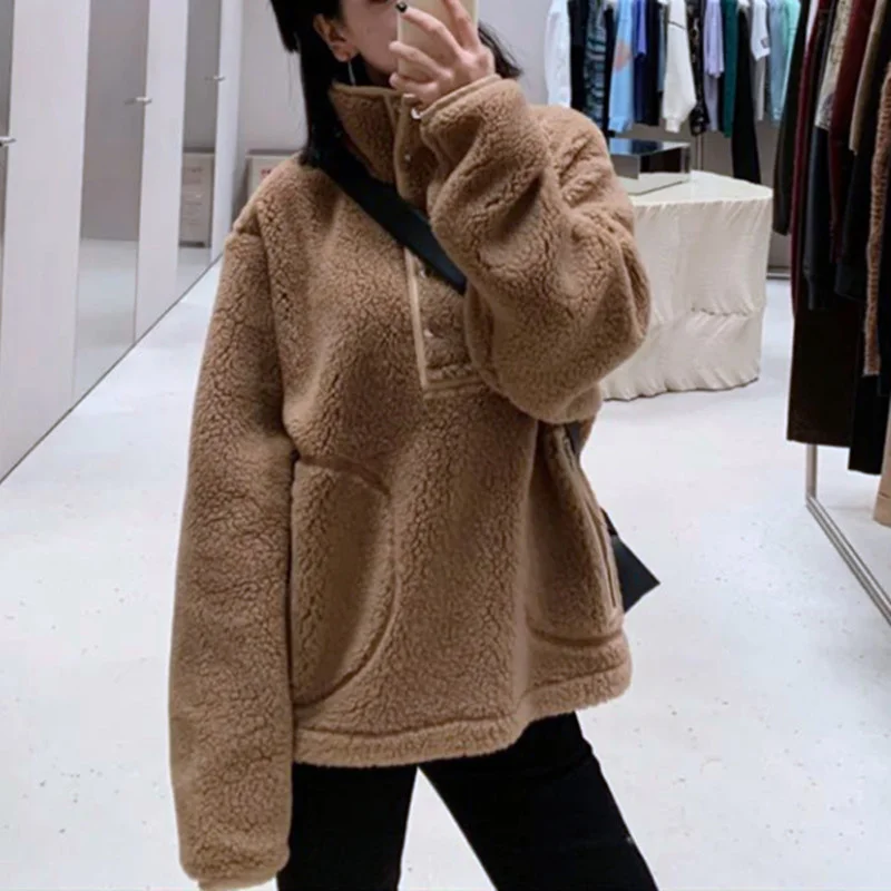 Unisex Turtleneck Coat Long Sleeve Simple Autumn Winter Pockets Buttons Women and Men Top
Unisex Turtleneck Coat Long Sleeve Simple Autumn Winter Pockets Buttons Women and Men Top
