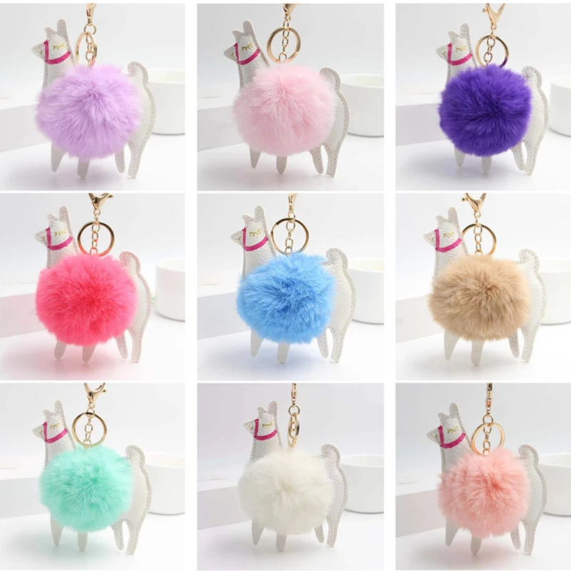 10Pcs/Lot Fluffy Fur Ball Cute Alpaca Keychain Leather Animal Keyring Creative Faux Rabbit Fur Pompom Key Chain Women Jewelry
10Pcs/Lot Fluffy Fur Ball Cute Alpaca Keychain Leather Animal Keyring Creative Faux Rabbit Fur Pompom Key Chain Women Jewelry